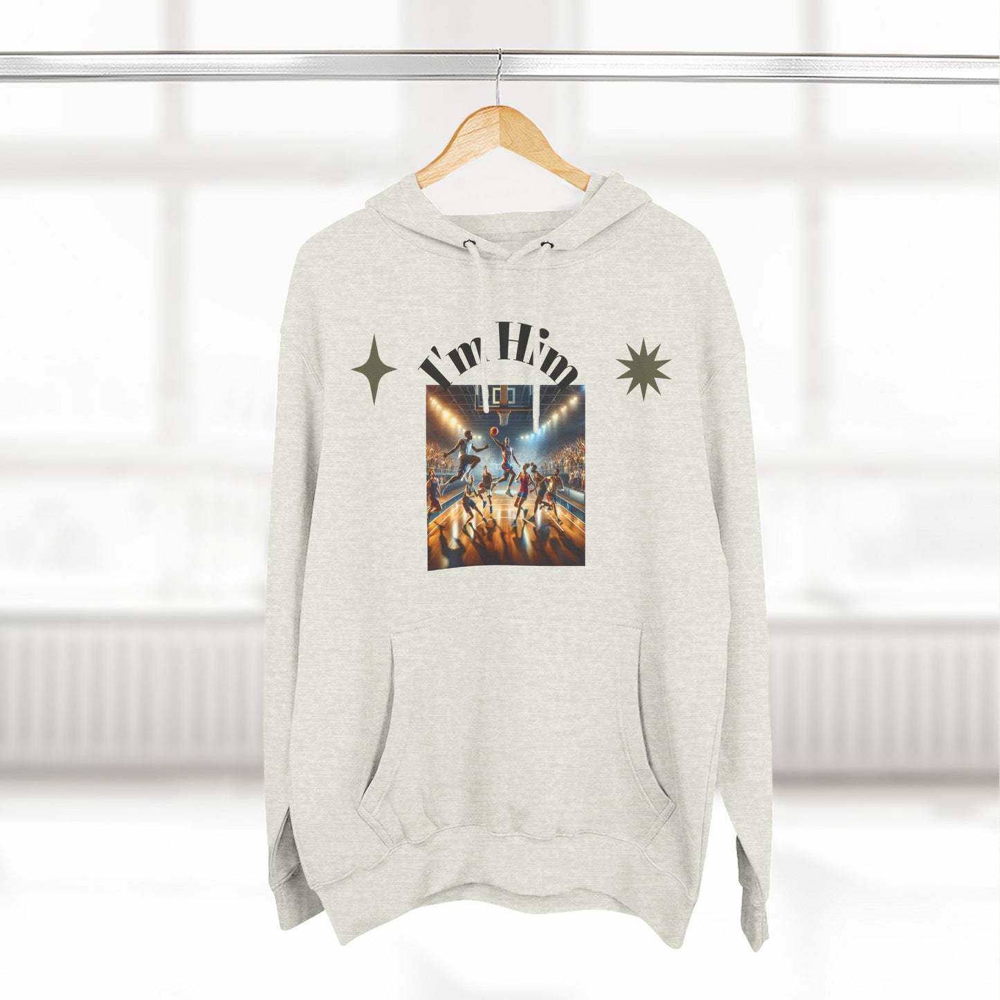 I'm Him Three-Panel Fleece Hoodie - Stylish Unisex Sweatshirt, Casual Wear, Streetwear Fashion, Gift for Him, Cozy Style