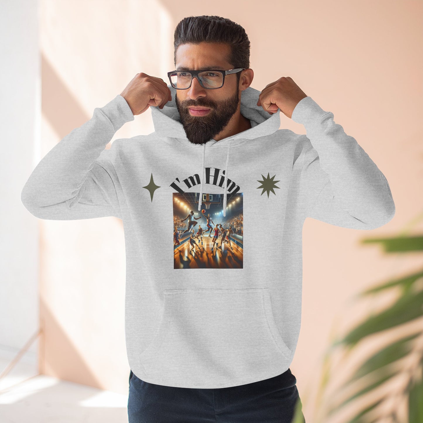 I'm Him Three-Panel Fleece Hoodie - Stylish Unisex Sweatshirt, Casual Wear, Streetwear Fashion, Gift for Him, Cozy Style