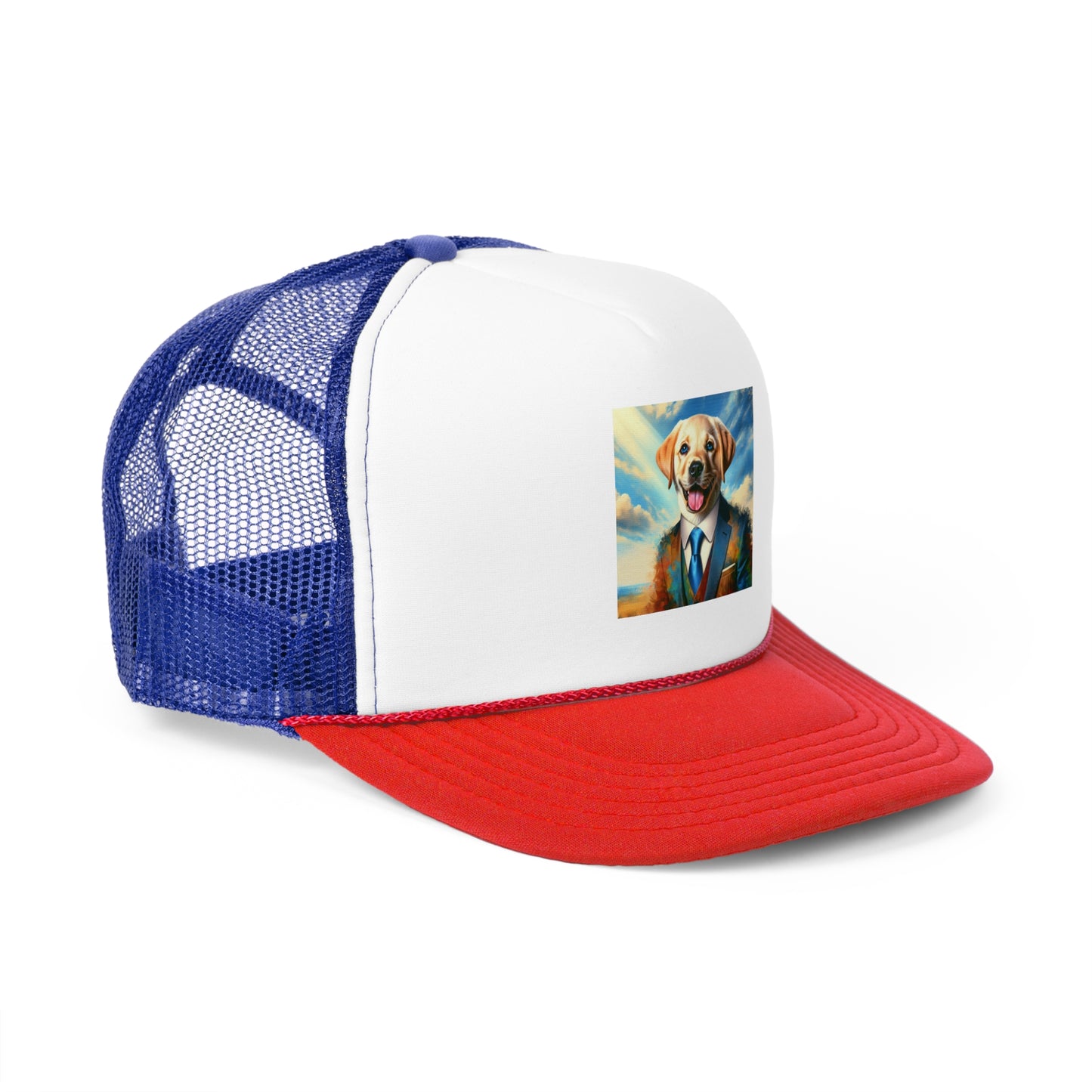 Stylish Dog Portrait Trucker Cap, Pet Lover Gift, Fun Outdoor Hat, Unique Animal Accessory, Adjustable Cap for Casual Wear