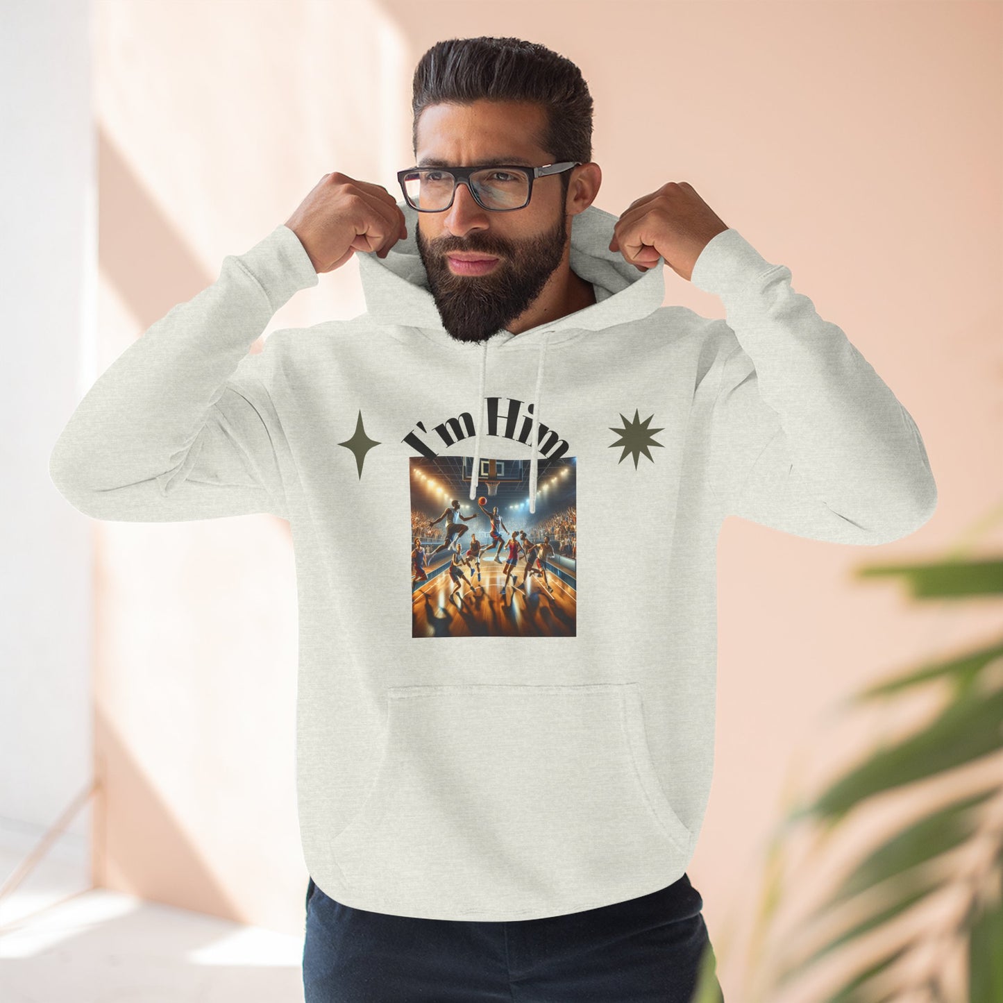 I'm Him Three-Panel Fleece Hoodie - Stylish Unisex Sweatshirt, Casual Wear, Streetwear Fashion, Gift for Him, Cozy Style