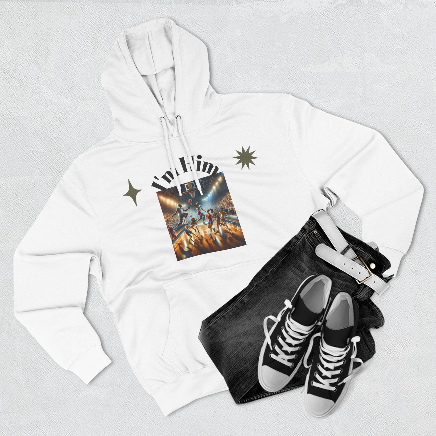 I'm Him Three-Panel Fleece Hoodie - Stylish Unisex Sweatshirt, Casual Wear, Streetwear Fashion, Gift for Him, Cozy Style