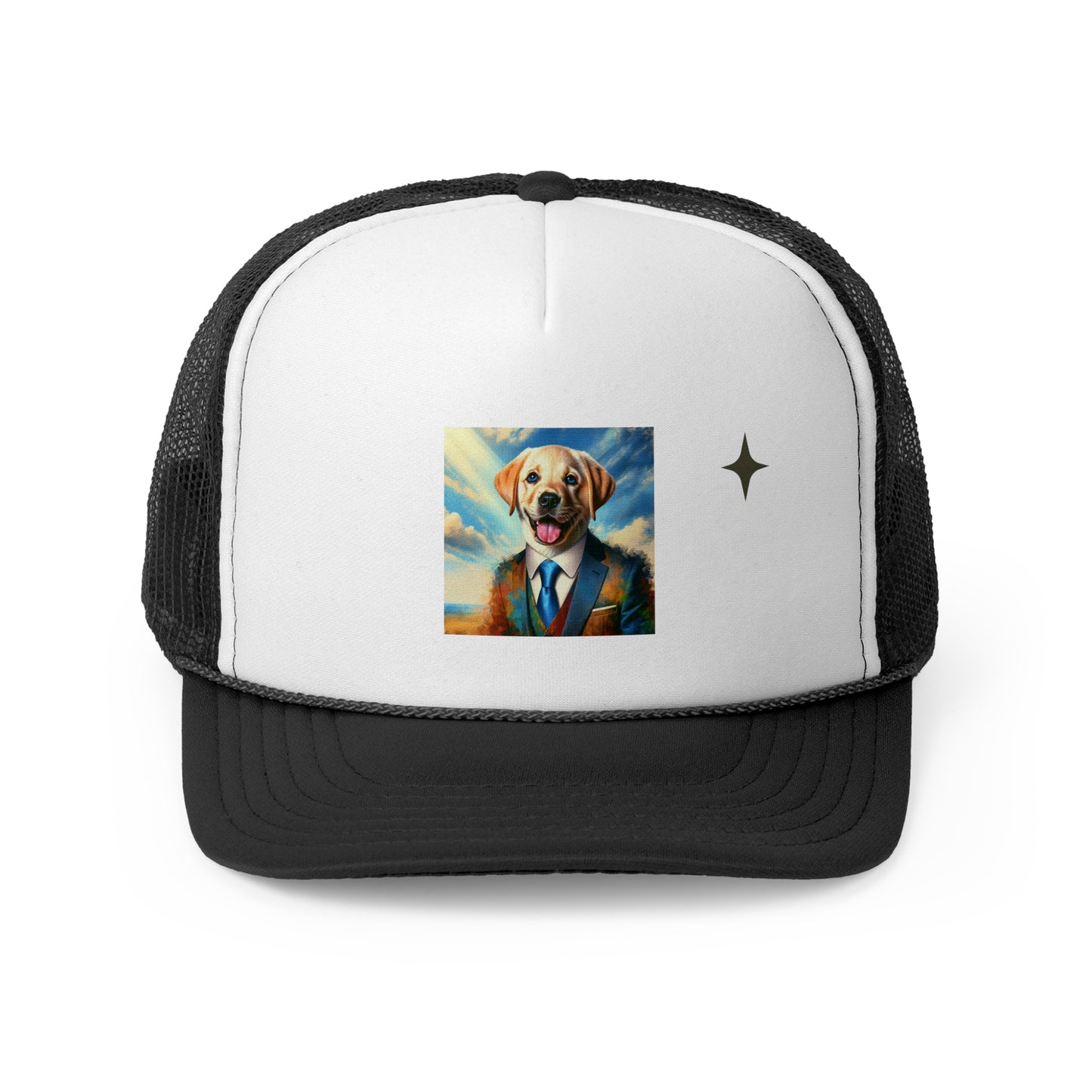Stylish Dog Portrait Trucker Cap, Pet Lover Gift, Fun Outdoor Hat, Unique Animal Accessory, Adjustable Cap for Casual Wear