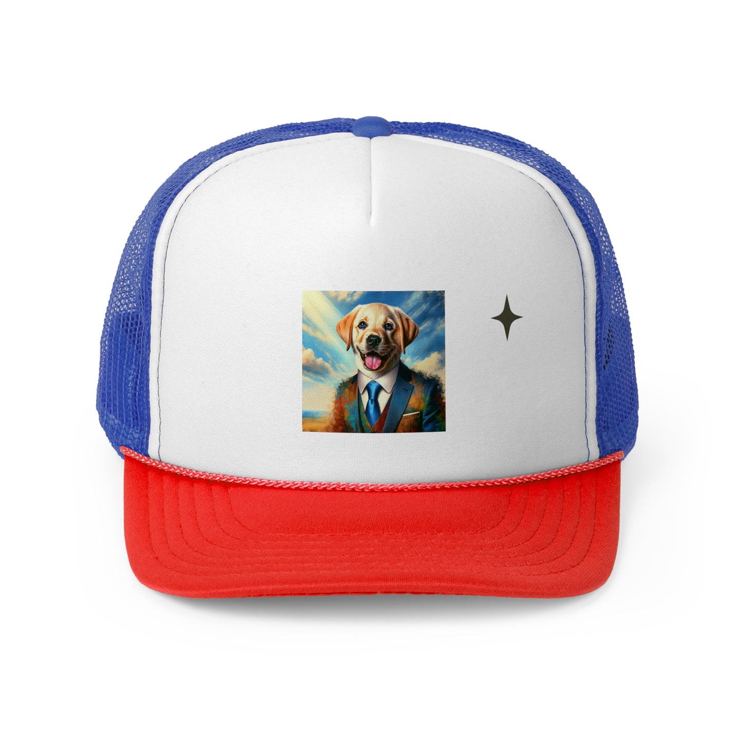 Stylish Dog Portrait Trucker Cap, Pet Lover Gift, Fun Outdoor Hat, Unique Animal Accessory, Adjustable Cap for Casual Wear