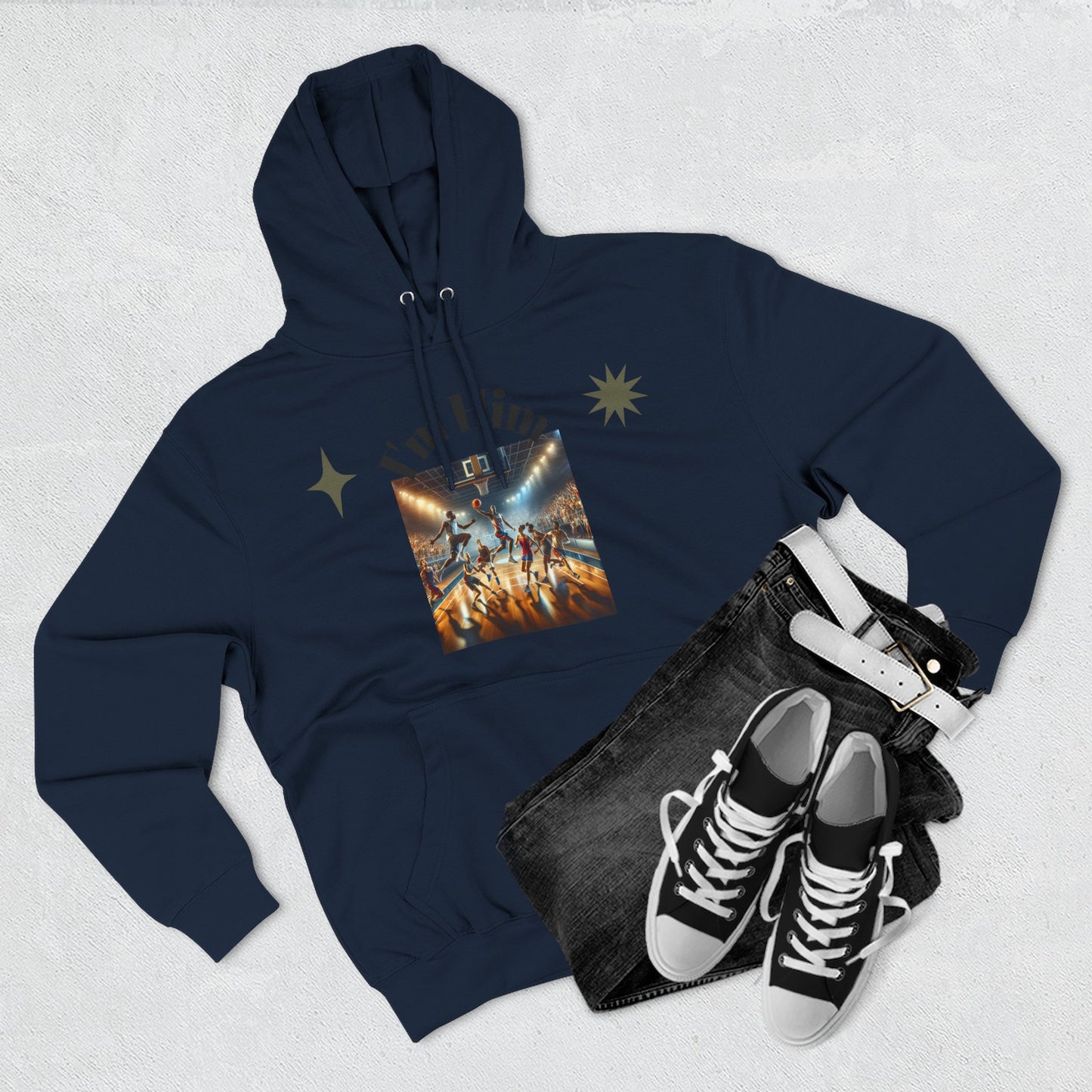 I'm Him Three-Panel Fleece Hoodie - Stylish Unisex Sweatshirt, Casual Wear, Streetwear Fashion, Gift for Him, Cozy Style