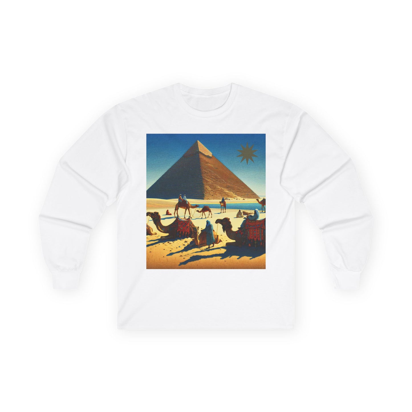 Desert Adventure Long Sleeve Tee - Pyramid Scene - Unisex Ultra Cotton