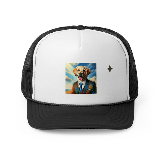 Stylish Dog Portrait Trucker Cap, Pet Lover Gift, Fun Outdoor Hat, Unique Animal Accessory, Adjustable Cap for Casual Wear